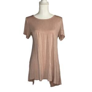 Andree by Unit Womens S Why Knot Top Short Sleeve Tee Shirt Blush Pink Brand New